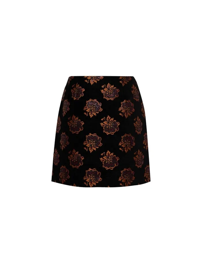 La Doublej Twiggy Skirt Rosette Black In Jacquard Women Skirts
