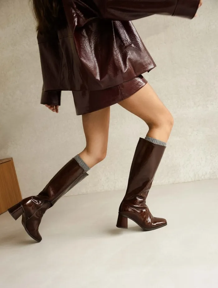 Lala Ganache Women Bobbies Knee High Boots
