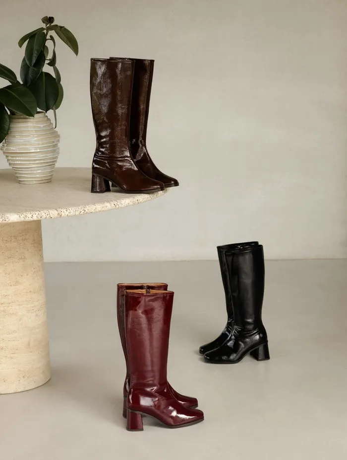Lala Ganache Women Bobbies Knee High Boots