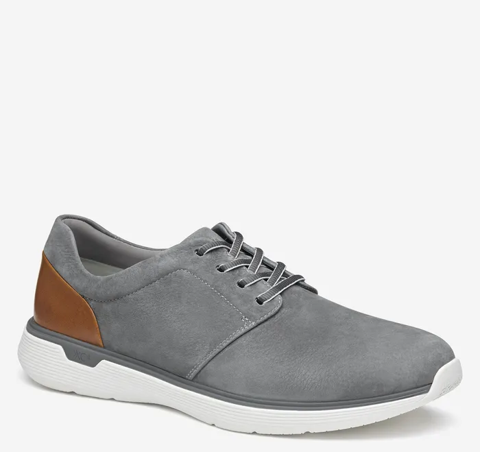 LaceUps Johnston and Murphy Men XC4 Prentiss 2 Plain Toe Gray Waterproof Tumbled Nubuck