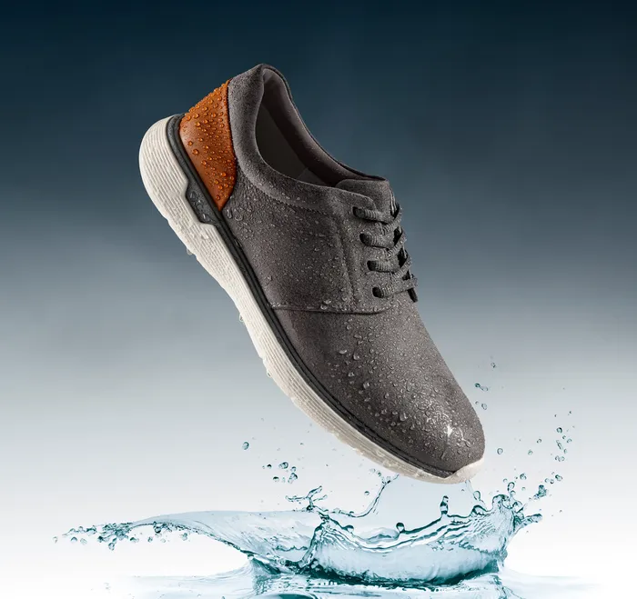 LaceUps Johnston and Murphy Men XC4 Prentiss 2 Plain Toe Gray Waterproof Tumbled Nubuck