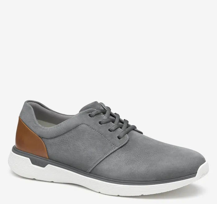 LaceUps Johnston and Murphy Men XC4 Prentiss 2 Plain Toe Gray Waterproof Tumbled Nubuck