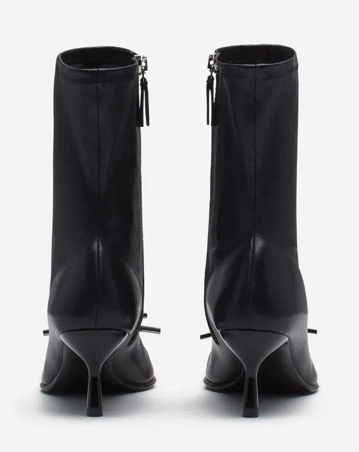 Lanvin Bow Ankle Boots In Leather Black Women Lanvin Boots and Booties