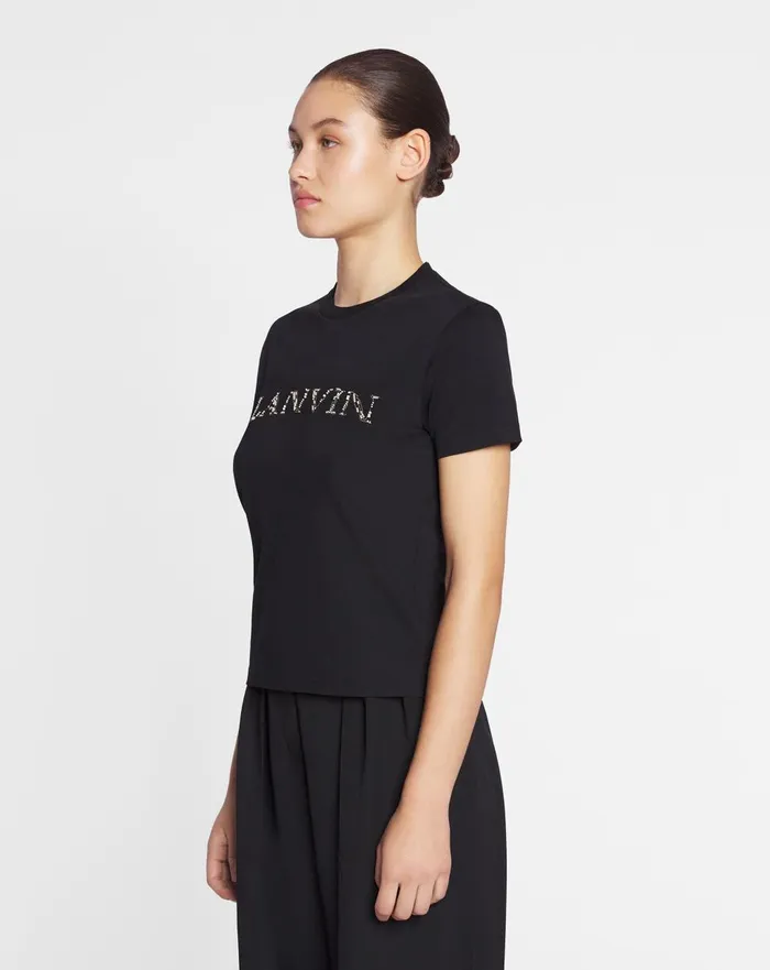 Lanvin Embroidered Tshirt Black Women Lanvin TShirts and Sweatshirts