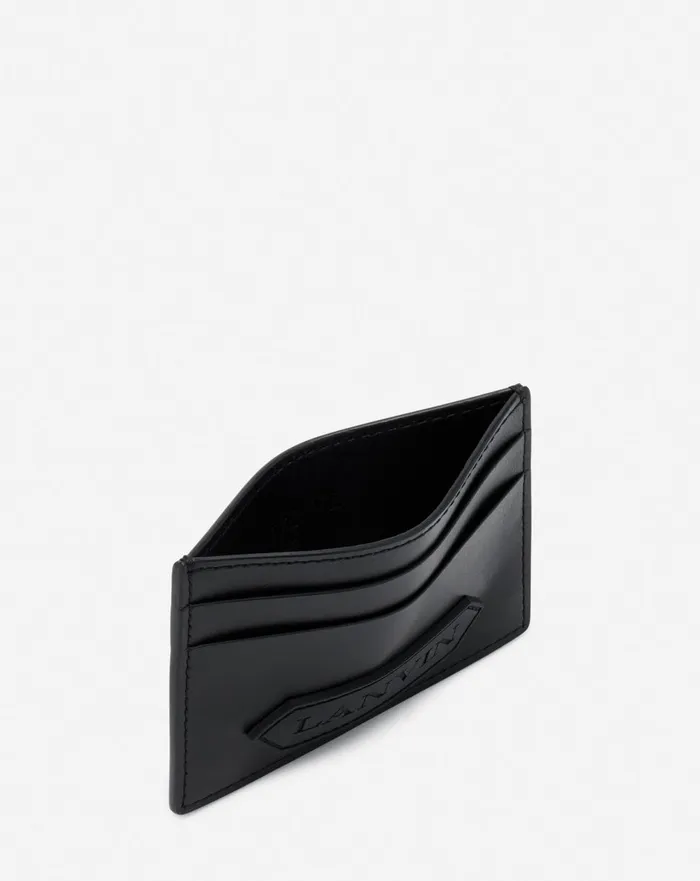 Lanvin Signature Leather Cardholder Black Men Lanvin Wallets and Small Leather Goods