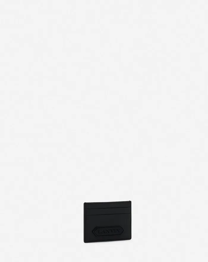 Lanvin Signature Leather Cardholder Black Men Lanvin Wallets and Small Leather Goods