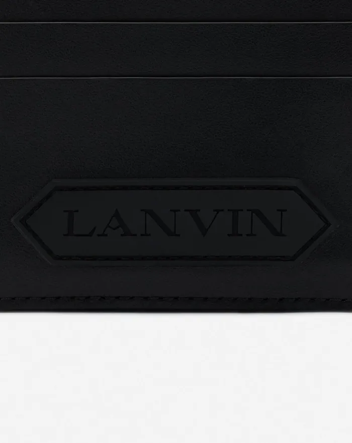 Lanvin Signature Leather Cardholder Black Men Lanvin Wallets and Small Leather Goods