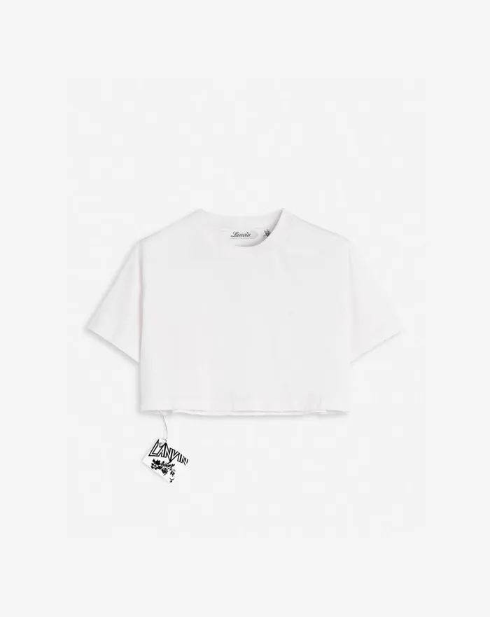 Lanvin X Future Cropped Printed Tshirt White Mustang Women Lanvin TShirts and Sweatshirts