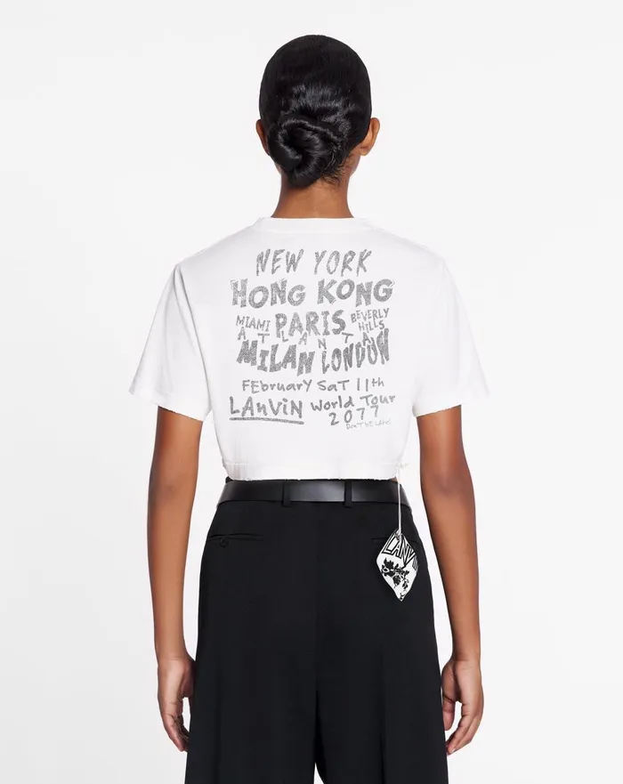 Lanvin X Future Cropped Printed Tshirt White Mustang Women Lanvin TShirts and Sweatshirts Lanvin X Future Cropped Printed Tshirt White Mustang Women Lanvin TShirts and Sweatshirts