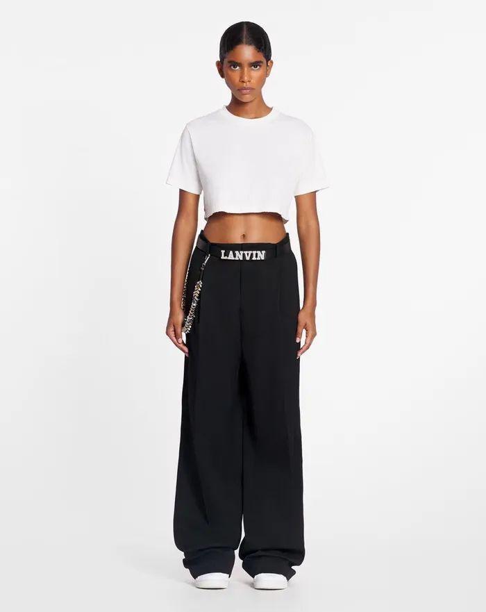 Lanvin X Future Cropped Printed Tshirt White Mustang Women Lanvin TShirts and Sweatshirts Lanvin X Future Cropped Printed Tshirt White Mustang Women Lanvin TShirts and Sweatshirts