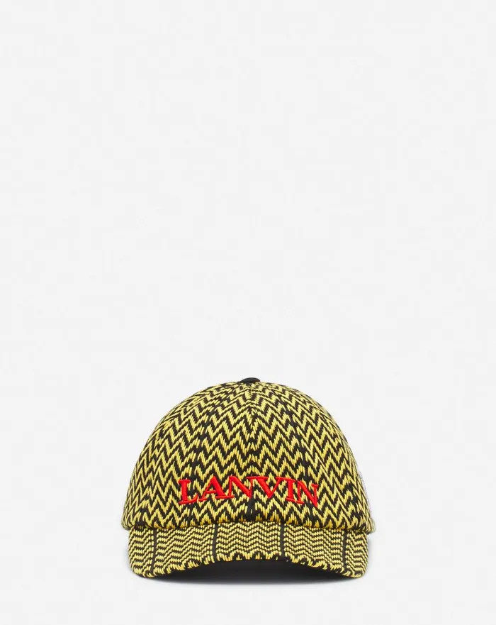 Lanvin X Future Curb Cotton Cap Blackyellow Men Lanvin Hats