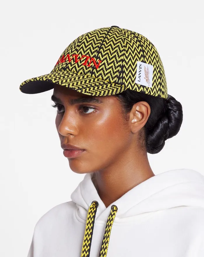Lanvin X Future Curb Cotton Cap Blackyellow Men Lanvin Hats