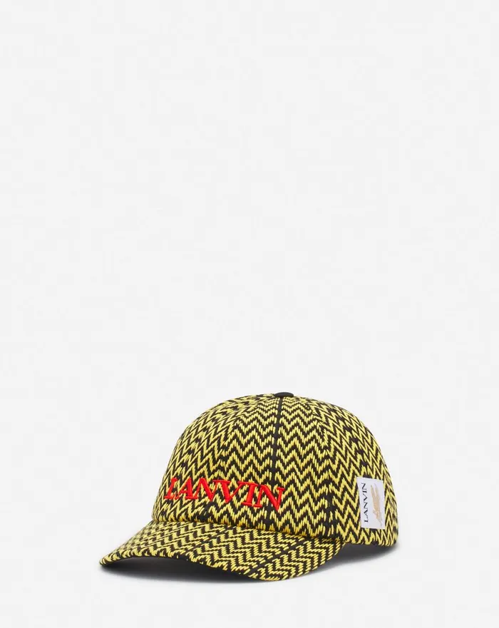Lanvin X Future Curb Cotton Cap Blackyellow Men Lanvin Hats