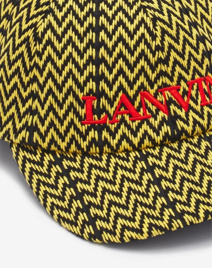 Lanvin X Future Curb Cotton Cap Blackyellow Men Lanvin Hats
