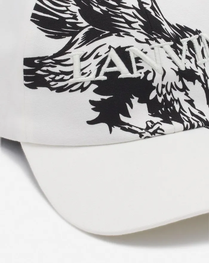 Lanvin X Future Eagle Cotton Cap Off White Black Men Lanvin Hats Lanvin X Future Eagle Cotton Cap Off White Black Men Lanvin Hats