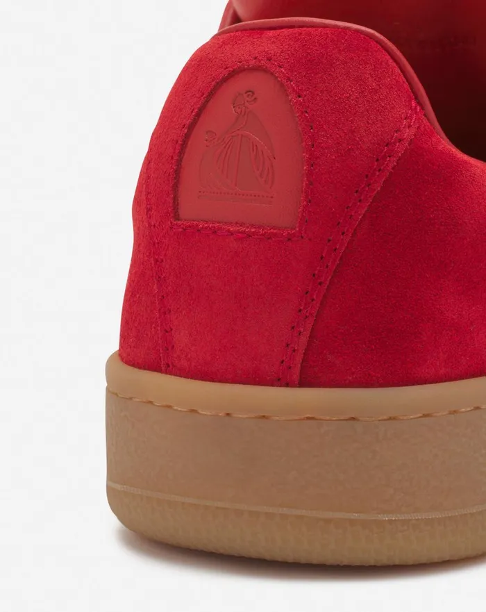 Lanvin X Future Hyper Curb Sneakers In Leather And Suede For Men Poppy Redorange Men Lanvin Sneakers Lanvin X Future Hyper Curb Sneakers In Leather And Suede For Men Poppy Redorange Men Lanvin Sneakers