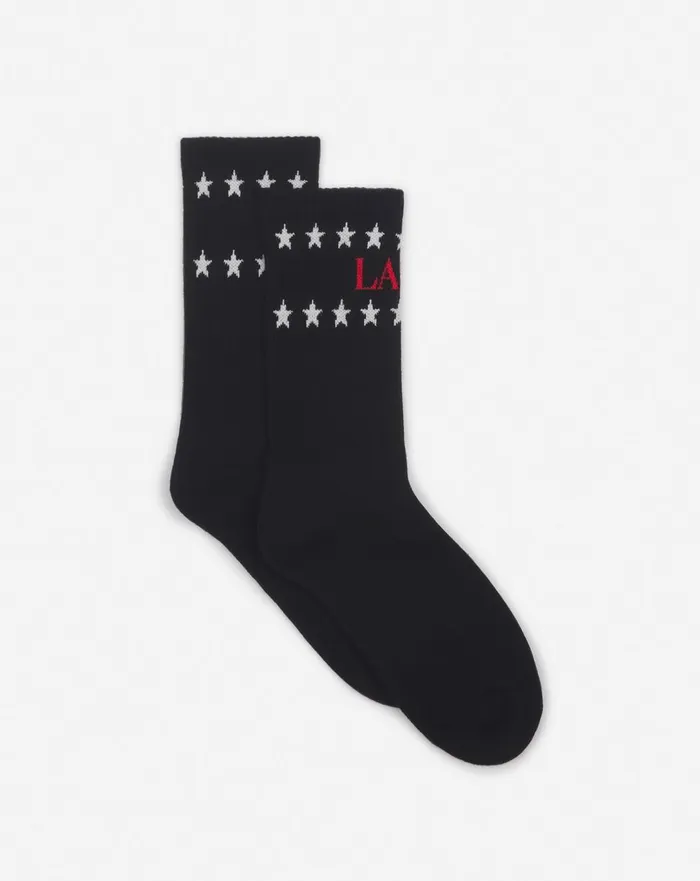 Lanvin X Future Stars Cotton Socks Blackred Men Lanvin Hats