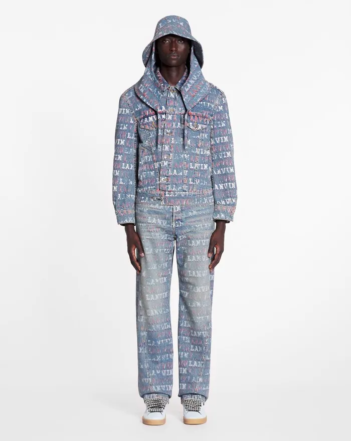 Lanvin X Future Unisex Asymmetrical Printed Jacket Light Blue Men Lanvin Coats and Jackets Lanvin X Future Unisex Asymmetrical Printed Jacket Light Blue Men Lanvin Coats and Jackets