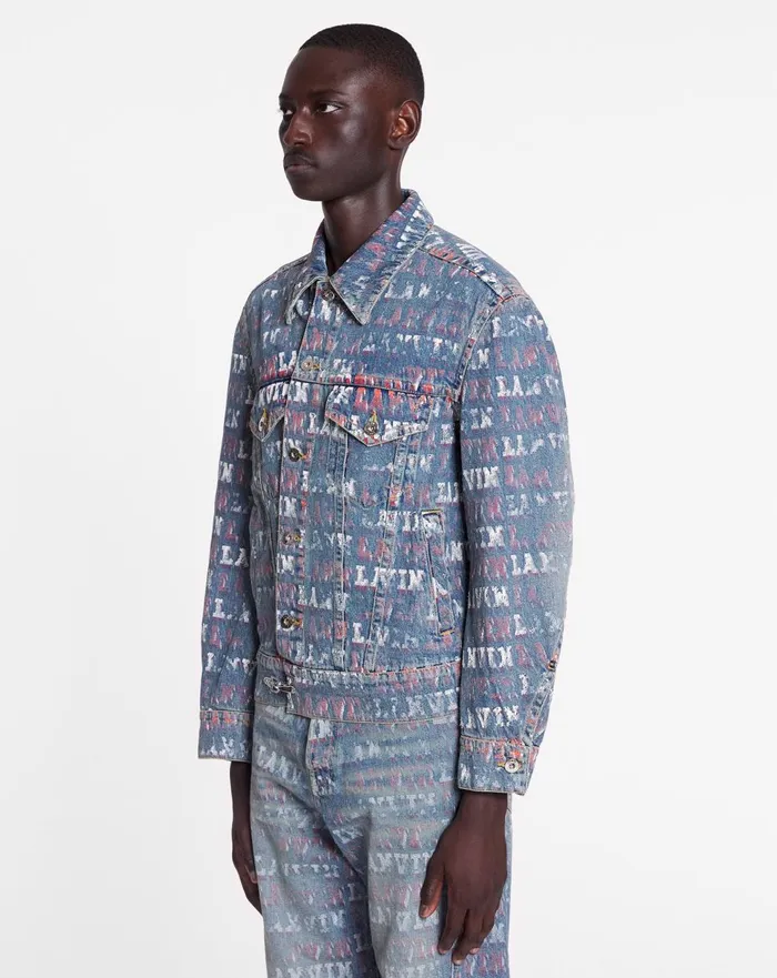 Lanvin X Future Unisex Asymmetrical Printed Jacket Light Blue Men Lanvin Coats and Jackets Lanvin X Future Unisex Asymmetrical Printed Jacket Light Blue Men Lanvin Coats and Jackets