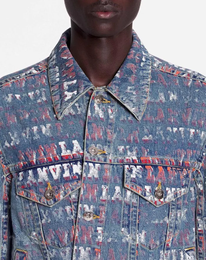 Lanvin X Future Unisex Asymmetrical Printed Jacket Light Blue Men Lanvin Coats and Jackets Lanvin X Future Unisex Asymmetrical Printed Jacket Light Blue Men Lanvin Coats and Jackets