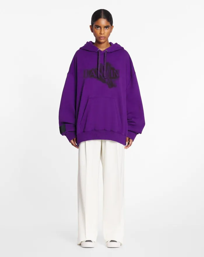 Lanvin X Future Unisex Baggy Hoodie With Eagle Print Purple Reign Men Lanvin Knitwear and Sweatshirts Lanvin X Future Unisex Baggy Hoodie With Eagle Print Purple Reign Men Lanvin Knitwear and Sweatshirts