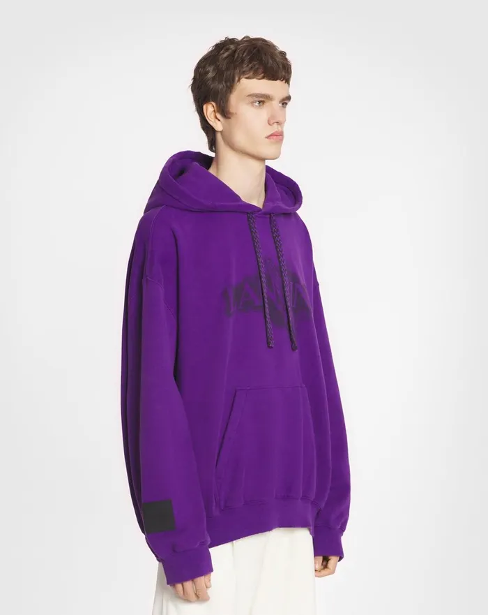 Lanvin X Future Unisex Baggy Hoodie With Eagle Print Purple Reign Men Lanvin Knitwear and Sweatshirts Lanvin X Future Unisex Baggy Hoodie With Eagle Print Purple Reign Men Lanvin Knitwear and Sweatshirts