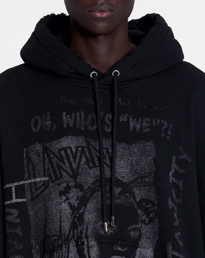 Lanvin X Future Unisex Loosefit Printed Hoodie Black Men Lanvin Knitwear and Sweatshirts Lanvin X Future Unisex Loosefit Printed Hoodie Black Men Lanvin Knitwear and Sweatshirts