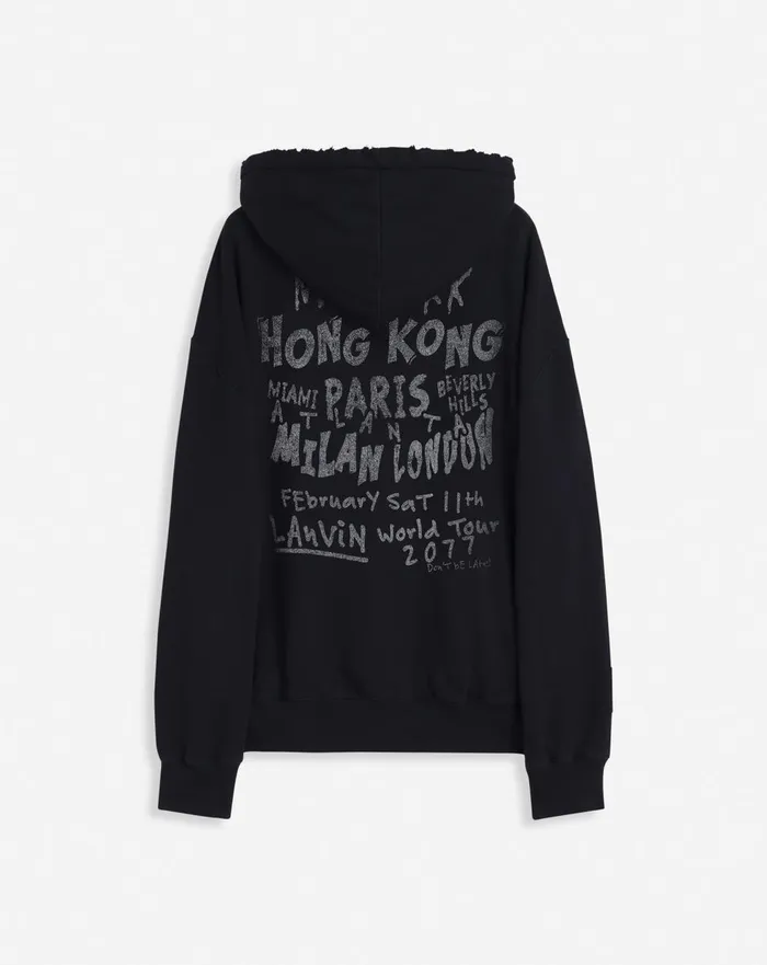 Lanvin X Future Unisex Loosefit Printed Hoodie Black Men Lanvin Knitwear and Sweatshirts Lanvin X Future Unisex Loosefit Printed Hoodie Black Men Lanvin Knitwear and Sweatshirts