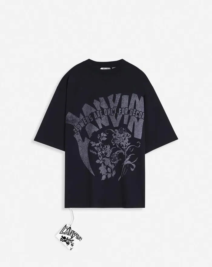 Lanvin X Future Unisex Loosefit Printed Tshirt Black Men Lanvin Tshirts and Polos