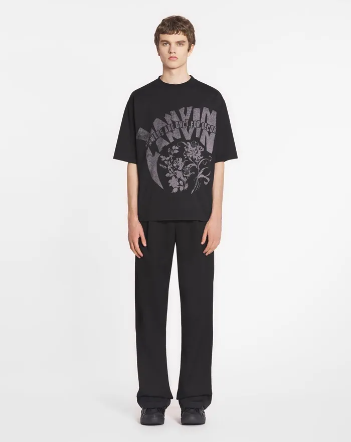 Lanvin X Future Unisex Loosefit Printed Tshirt Black Men Lanvin Tshirts and Polos