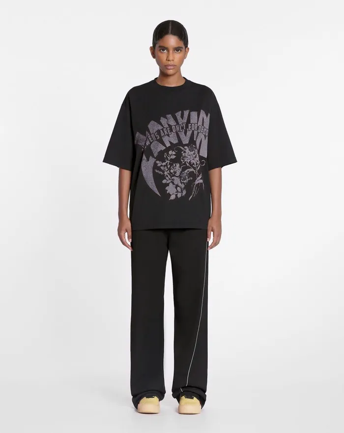 Lanvin X Future Unisex Loosefit Printed Tshirt Black Men Lanvin Tshirts and Polos