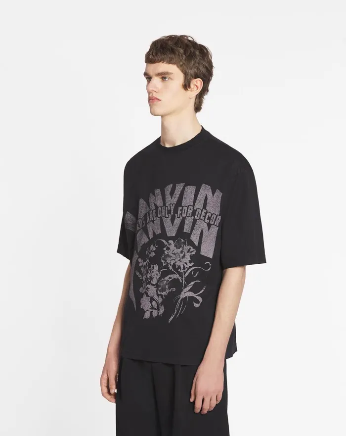 Lanvin X Future Unisex Loosefit Printed Tshirt Black Men Lanvin Tshirts and Polos