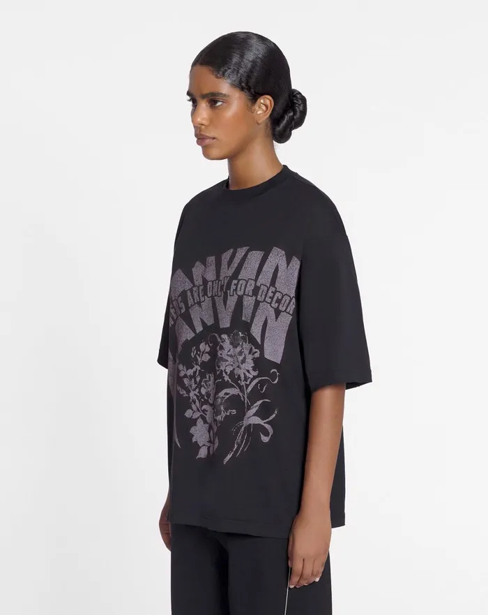 Lanvin X Future Unisex Loosefit Printed Tshirt Black Men Lanvin Tshirts and Polos