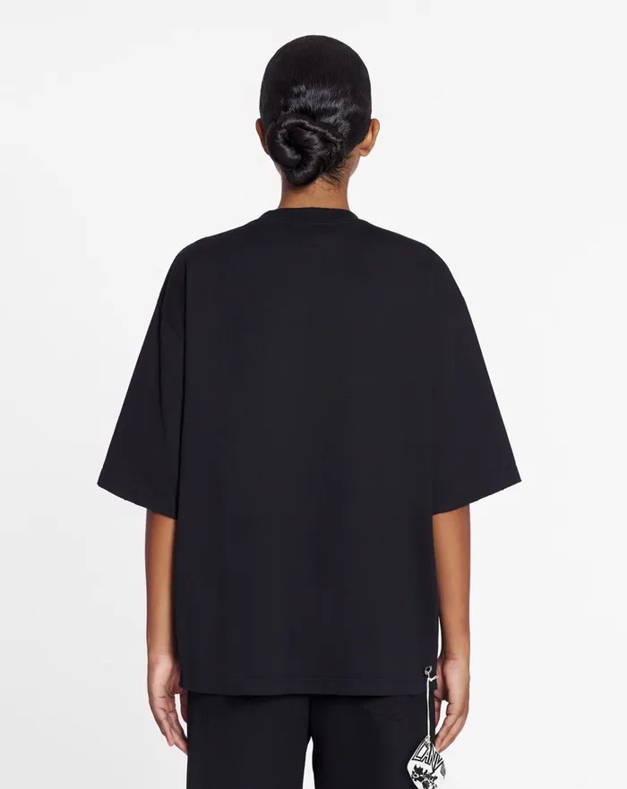 Lanvin X Future Unisex Loosefit Printed Tshirt Black Men Lanvin Tshirts and Polos