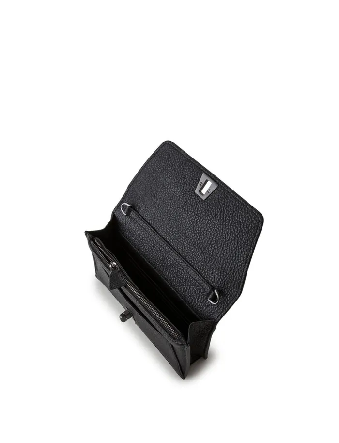Leather Crossbody Envelope Clutch Black Women Akris Mini Bags