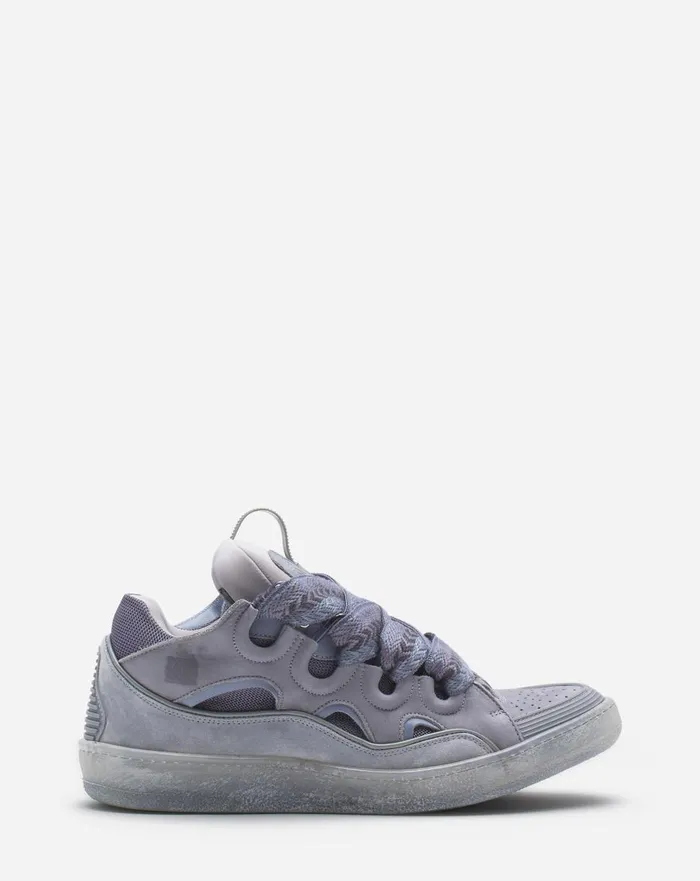 Leather Curb Sneakers Light Grey Women Lanvin Sneakers