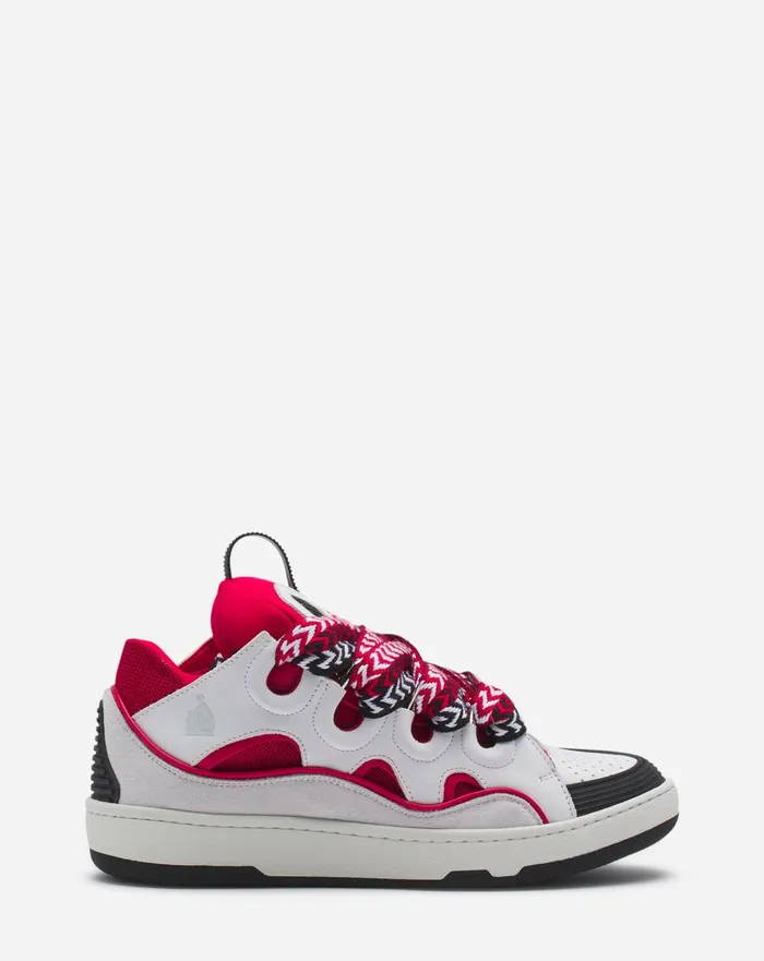 Leather Curb Sneakers Redwhite Women Lanvin Curb