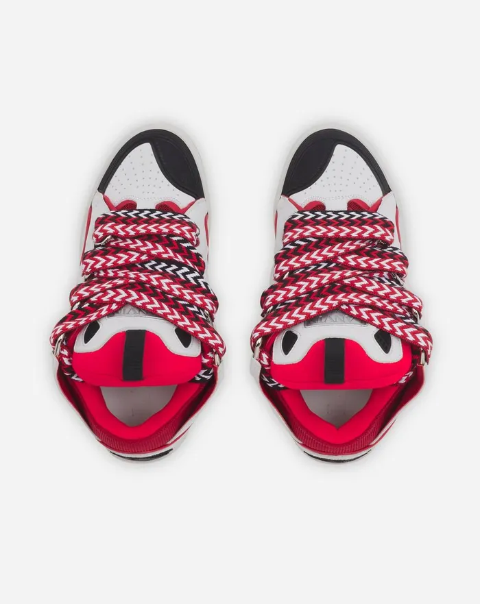 Leather Curb Sneakers Redwhite Women Lanvin Curb Leather Curb Sneakers Redwhite Women Lanvin Curb
