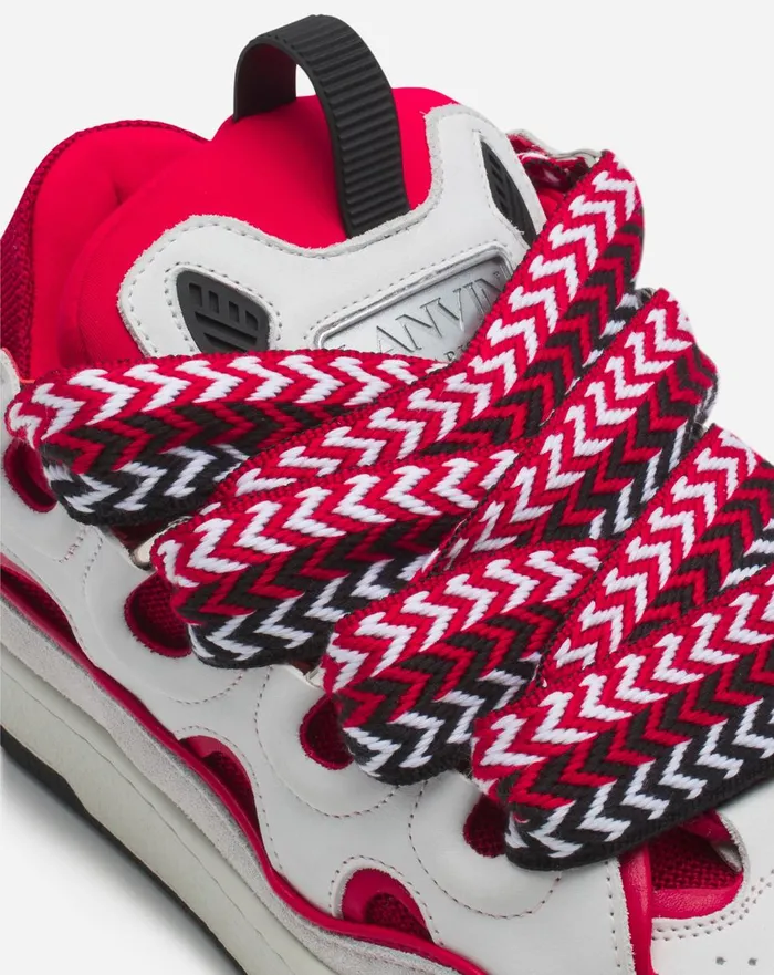 Leather Curb Sneakers Redwhite Women Lanvin Curb Leather Curb Sneakers Redwhite Women Lanvin Curb