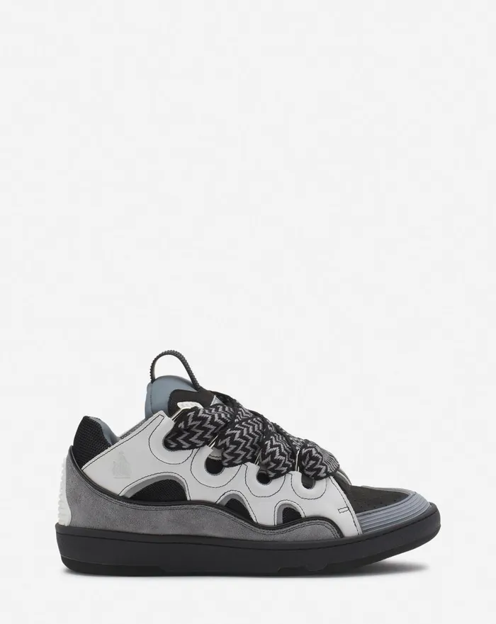 Leather Curb Sneakers Whiteanthracite Women Lanvin Curb
