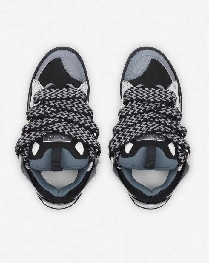 Leather Curb Sneakers Whiteanthracite Women Lanvin Curb