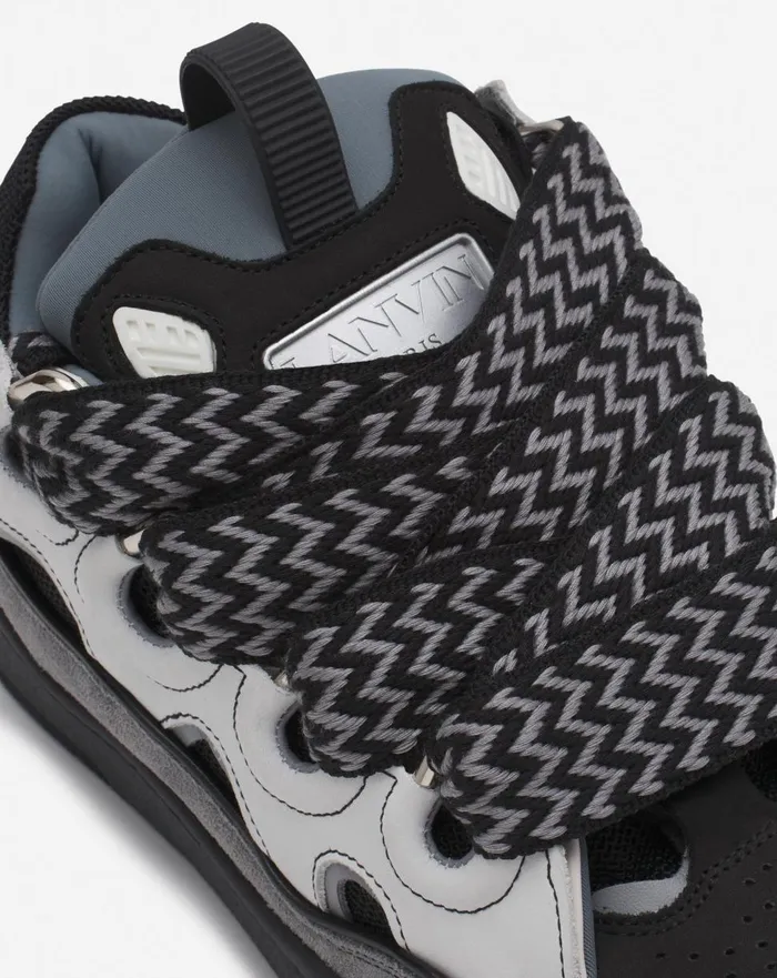 Leather Curb Sneakers Whiteanthracite Women Lanvin Curb
