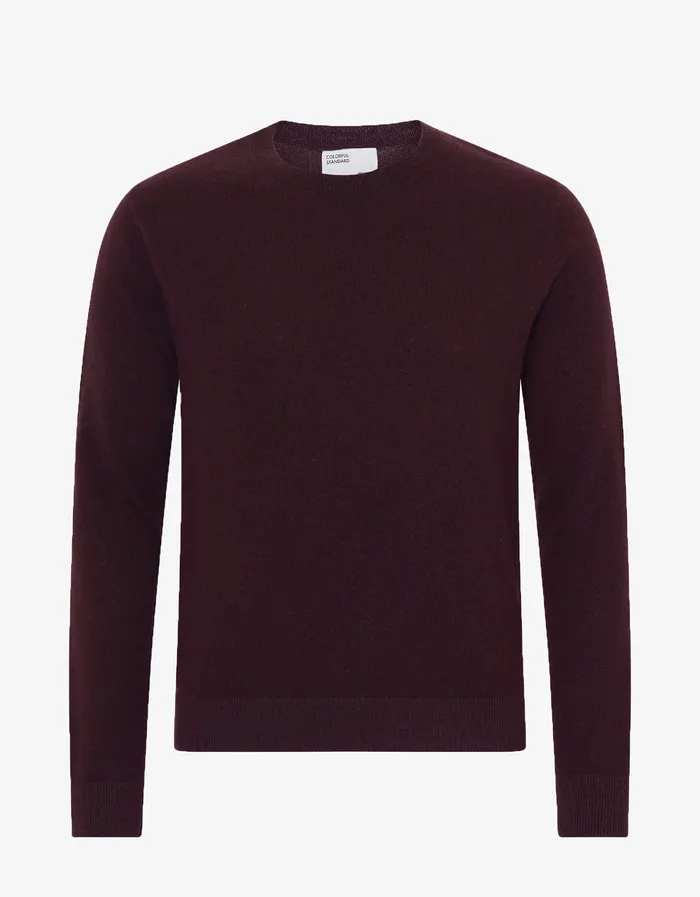 Light Merino Wool Crew 8211 Oxblood Red Men Knit Sweaters Colorfulstandard