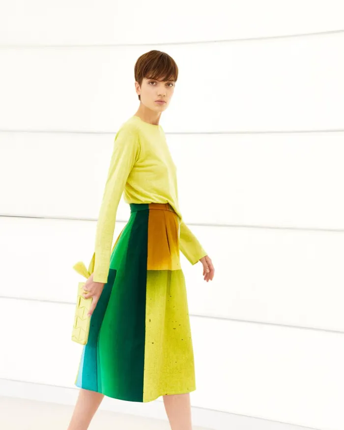 Linen Cashmere Silk Boxy Knit Pullover Mimosa Women Akris Knitwear