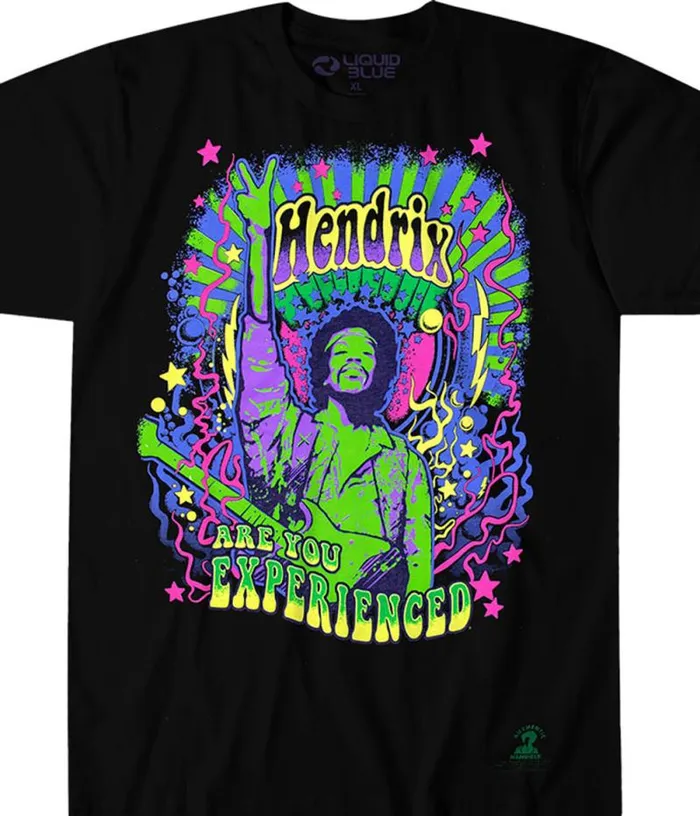 Liquid Blue Athletic TShirt Men Are You Experienced Black Athletic TShirt