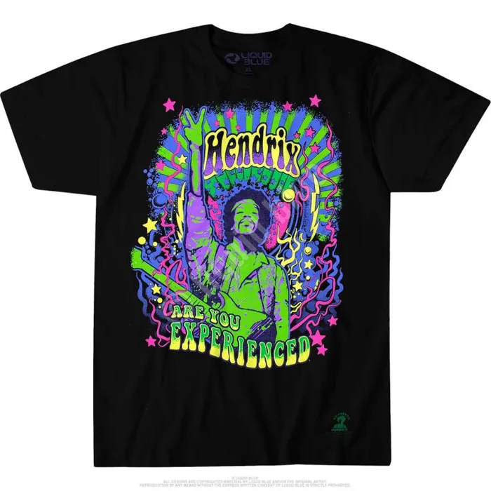 Liquid Blue Athletic TShirt Men Are You Experienced Black Athletic TShirt