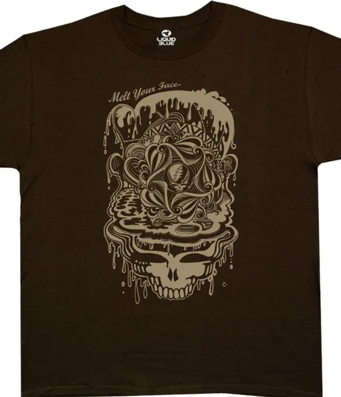 Liquid Blue Athletic TShirt Men Dead Melt Brown Athletic TShirt