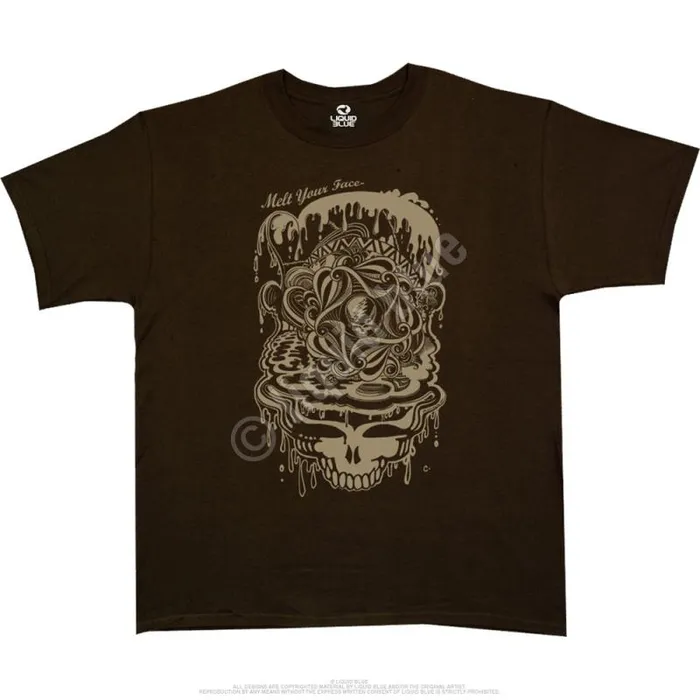 Liquid Blue Athletic TShirt Men Dead Melt Brown Athletic TShirt