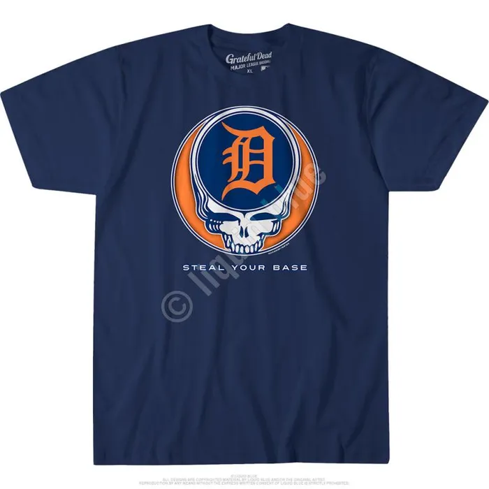 Liquid Blue Athletic TShirt Men Detroit Tigers Steal Your Base Navy Athletic TShirt Liquid Blue Athletic TShirt Men Detroit Tigers Steal Your Base Navy Athletic TShirt