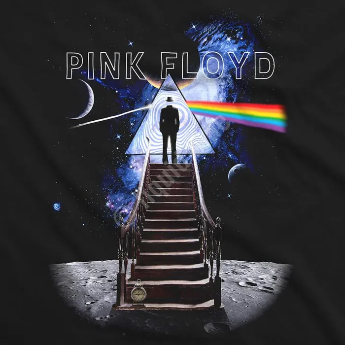 Liquid Blue Athletic TShirt Men Stairway To The Moon Black Athletic TShirt